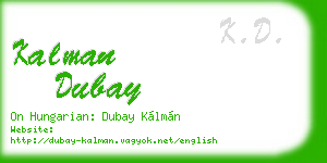 kalman dubay business card